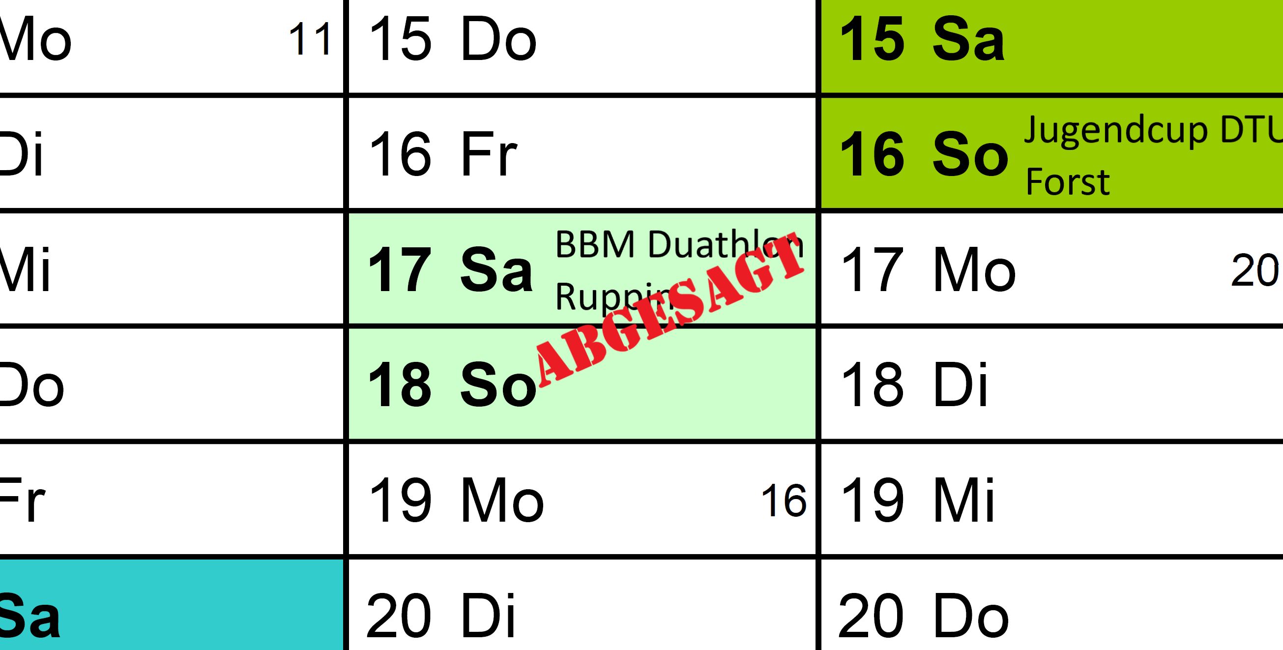 2021 Ruppin Absage